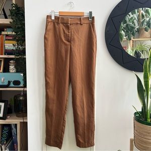 BROWN LYOCELL BLEND SLACKS